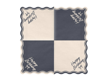 Bow Beige and Black Party Napkins