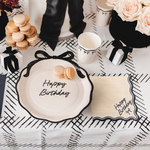 Bow Beige and Black Party Napkins