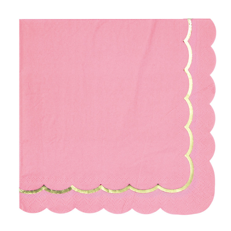 bright Pink Scalloped Paper napkins | Special occasoion and wedding napkins UK