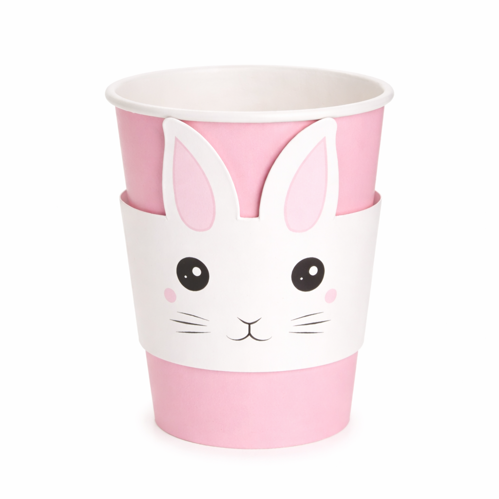 Bunny shaped cup sleeves for the cutest Easter and springtime parties and gatherings.