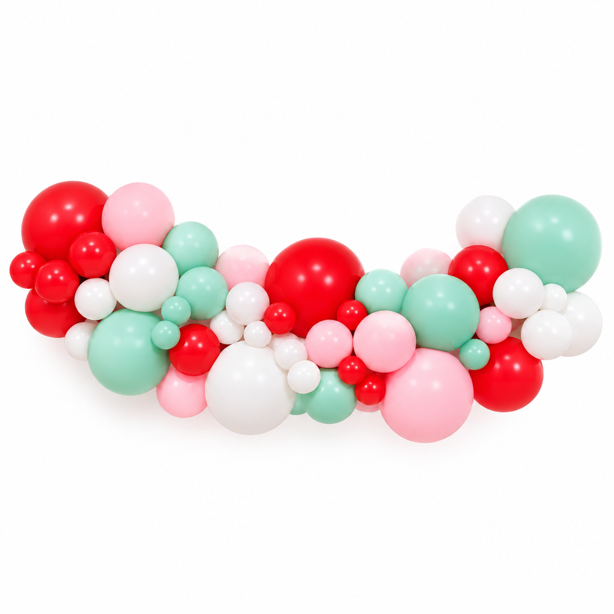 Candy Cane Christmas balloon garland kit in red pink mint and white