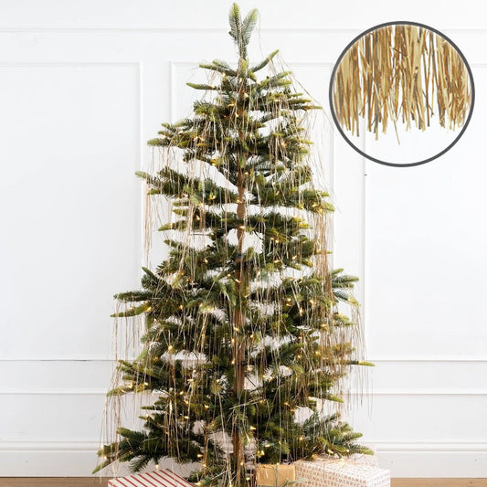 Champagne Gold Lametta on Christmas Tree