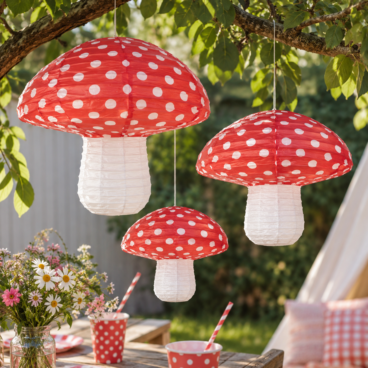 Toadstool Paper Lanterns (Set of 3)