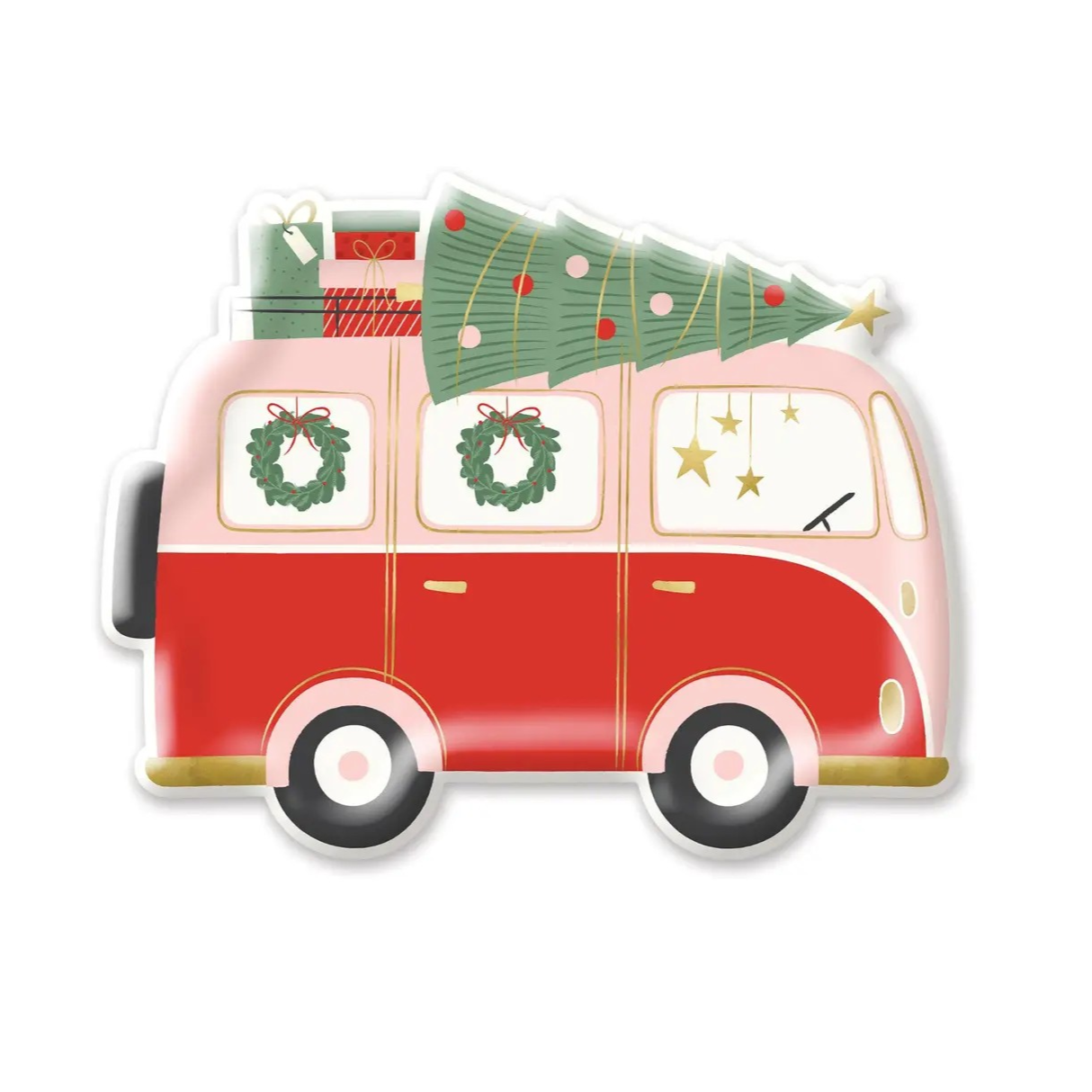 Christmas Camper Van Party Plates (8 Pack)