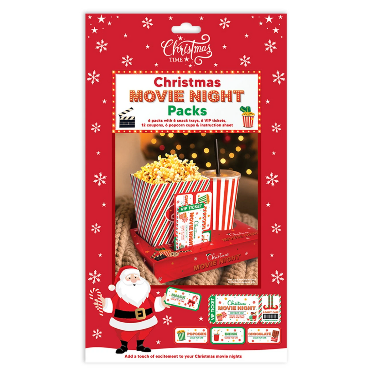 Christmas Movie Night Snack Packs – Pack of 6