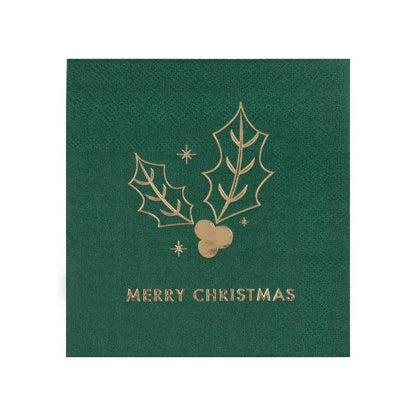 Green Christmas Paper Napkins from Ginger Ray UK