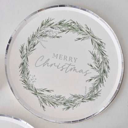 Christmas Foliage Wreath Plates Ginger Ray