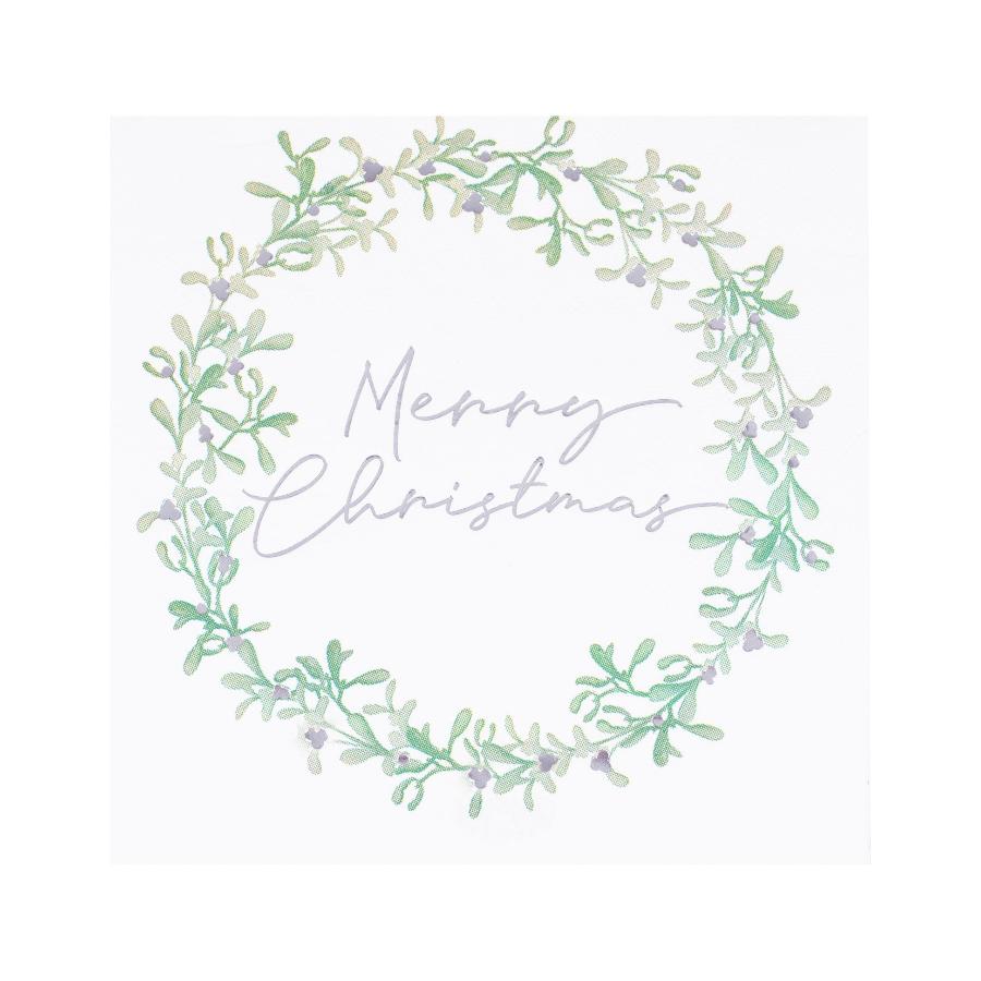 Christmas Mistletoe Wreath Napkins