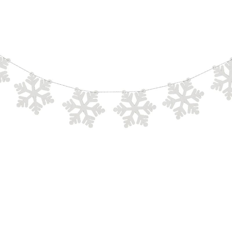 Christmas Garland Wooden Snowflakes