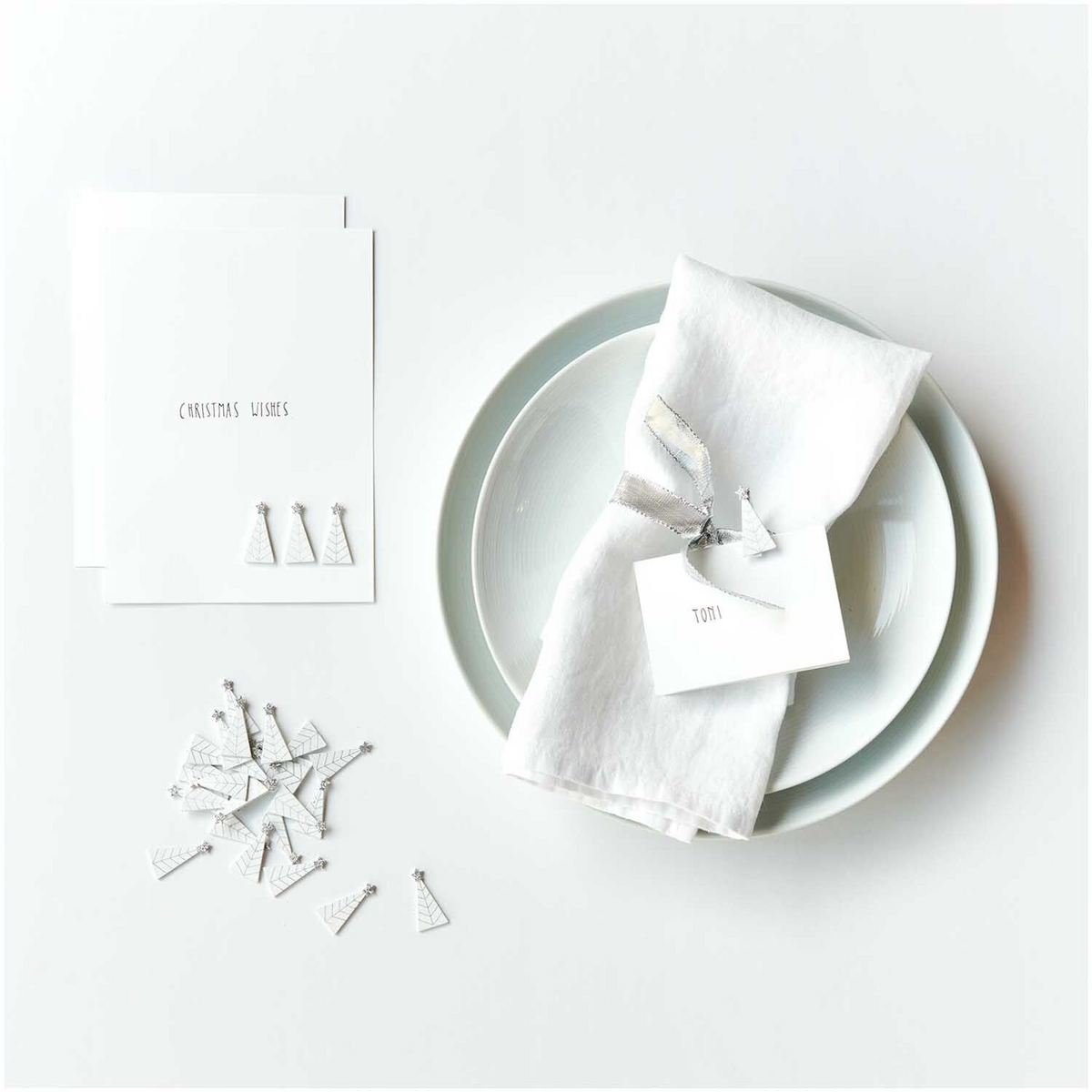 Mini Wooden christmas tree table scatter