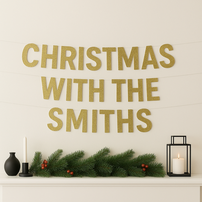 Personalised Christmas Family Garland Banner