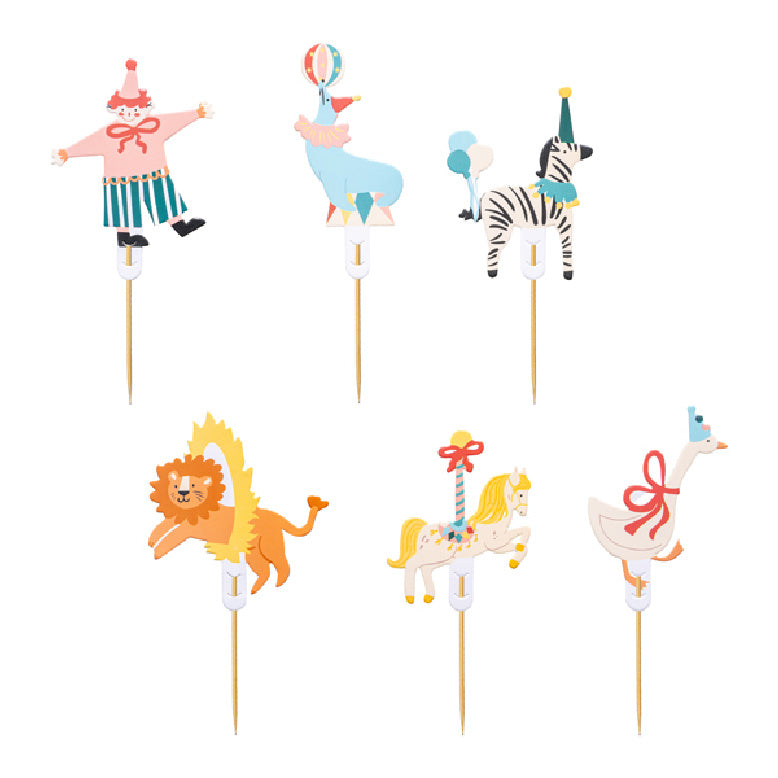 Circus Party Themed Cake Toppers Food Picks