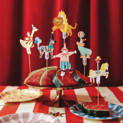 Circus Party Themed Cake Toppers Food Picks