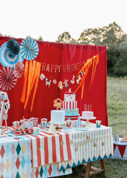 Red Stripe Paper Tablecloth | Circus Party 