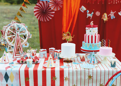 Red Stripe Paper Tablecloth | Circus Party 