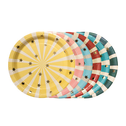 Circus Stripes Party Plates | Colourful Circus Plates Party Deco