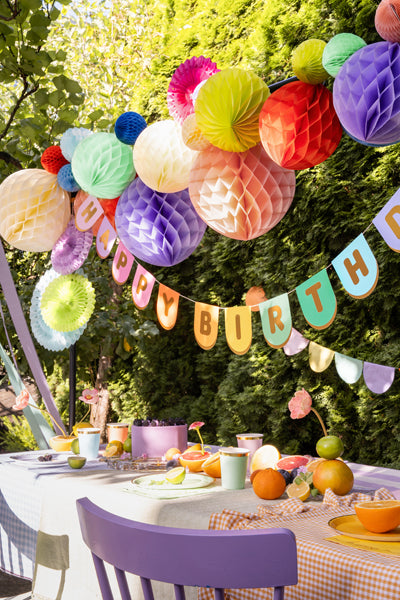 Colourful Happy Birthday Banner | Scalloped Birthday Banner