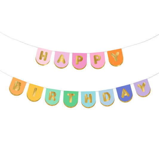 Colourful Happy Birthday Banner | Scalloped Birthday Banner