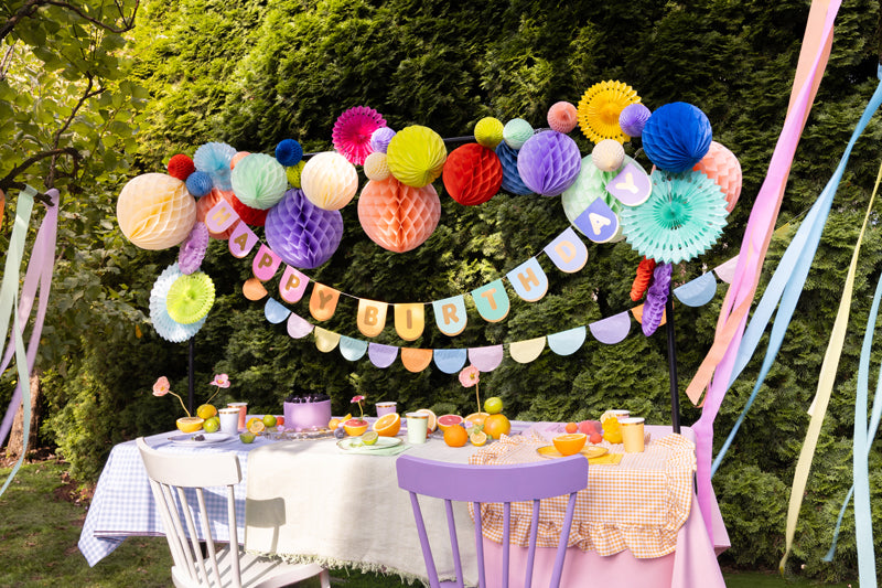 Colourful Happy Birthday Banner | Scalloped Birthday Banner