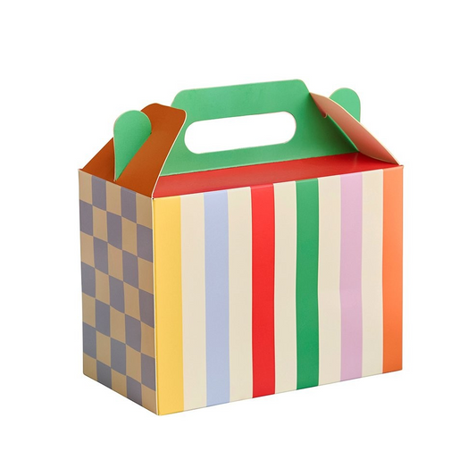 Bright Stripes Party Boxes (Pack of 6) | Colourful Party Treat Boxes