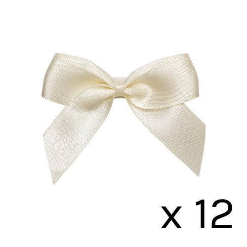 5cm Self Adhesive Cream Satin Bows | Balloon & Party Decorations