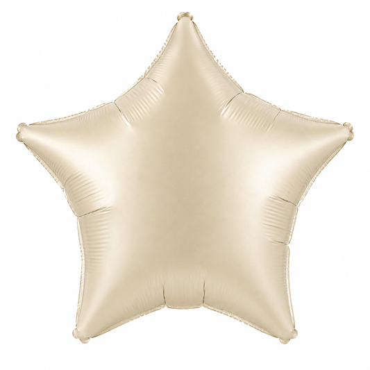 Star Foil Balloon - Cream Satin 18"