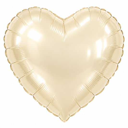 Cream satin heart shaped foil balloon