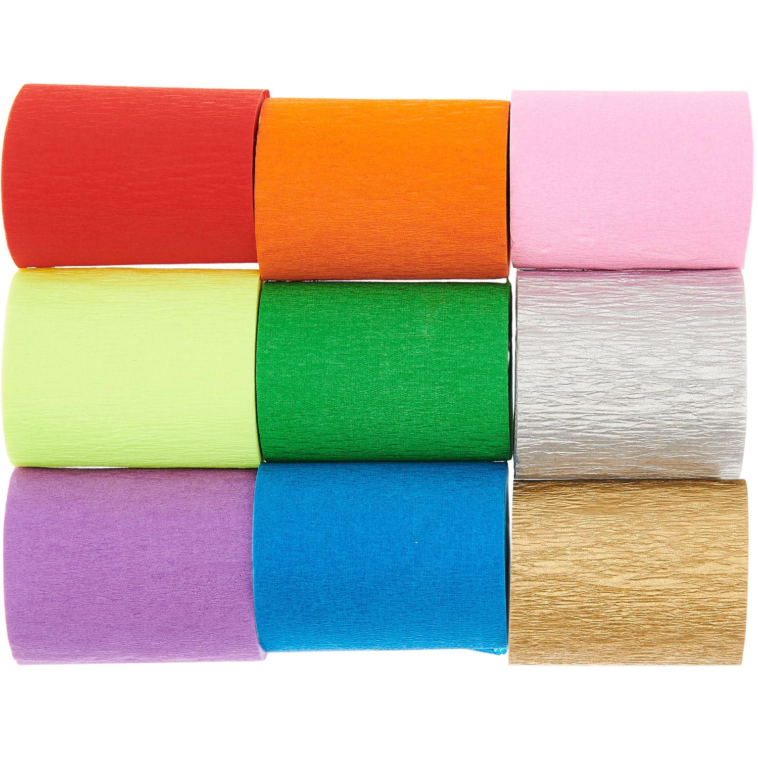 Crepe Paper Roll Set in Rainbow Bright Colours