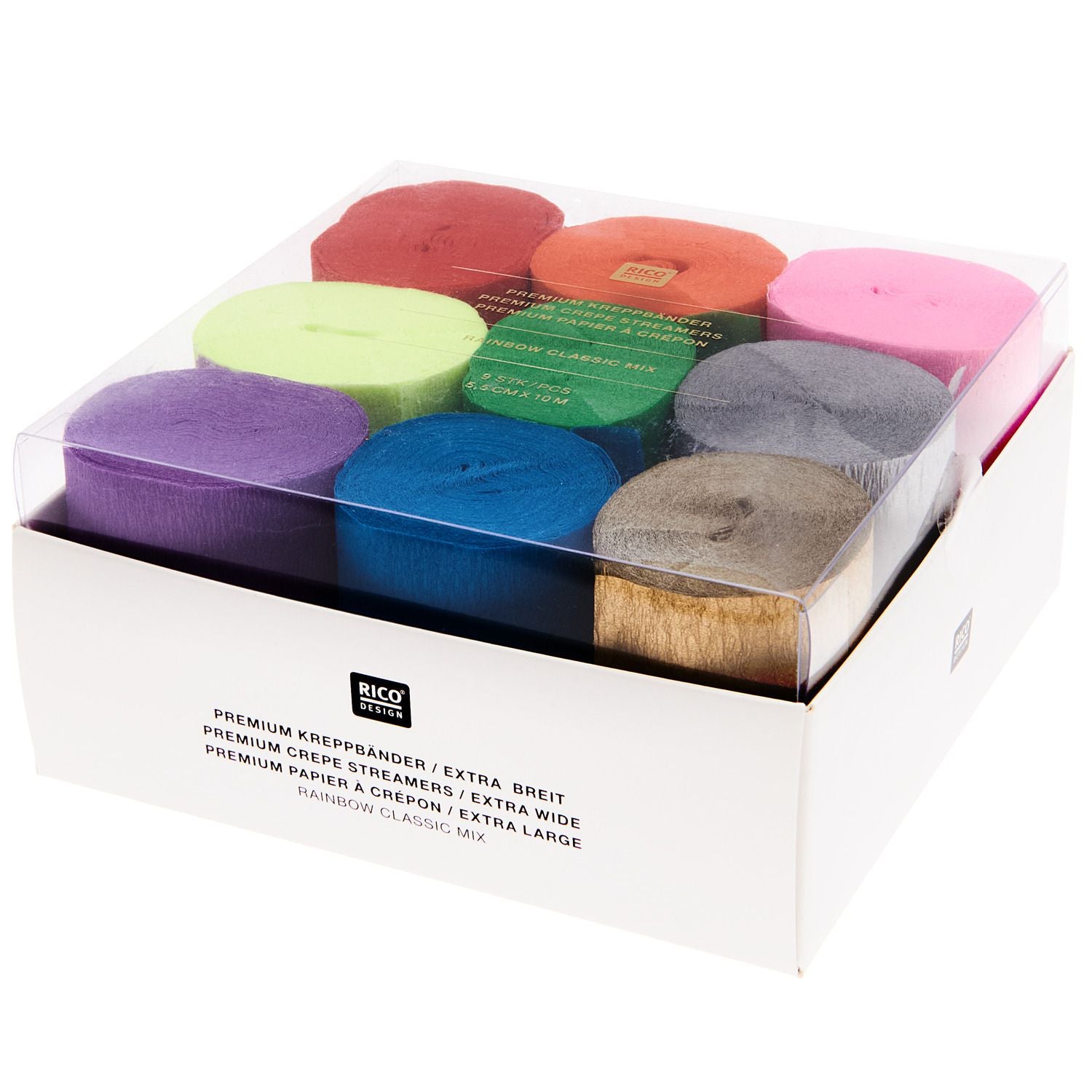 Crepe Paper Roll Set in Rainbow Bright Colours