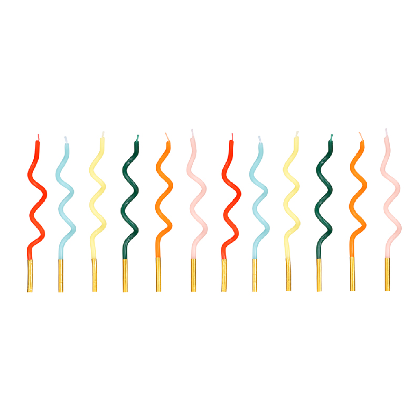 Tall Curly Colourful Cake Candles