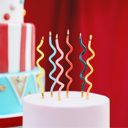 Tall Curly Colourful Cake Candles