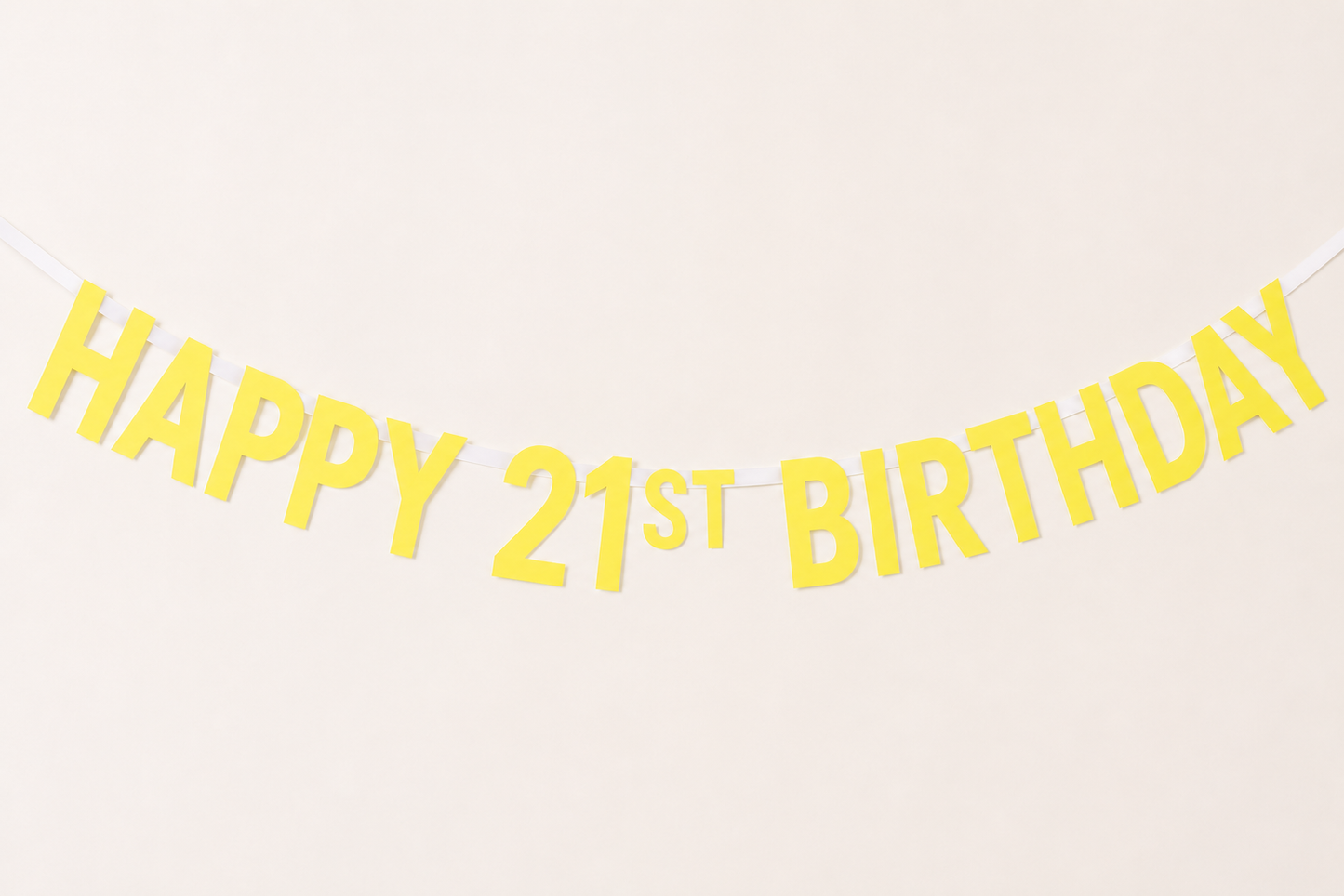 A lemon 'HAPPY 21ST BIRTHDAY' Custom Made Personalised Banner Choose your Age