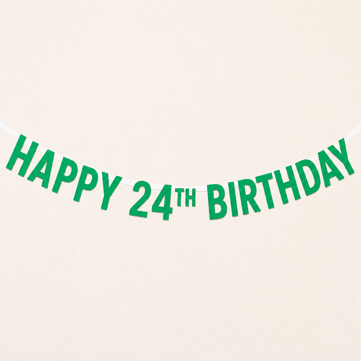 A jade green 'HAPPY 24th BIRTHDAY' Custom Made Personalised Banner Choose your Age