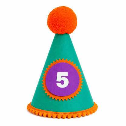 Customisable Party Hat | Felt Party Hat with Pom Pom