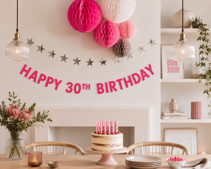 Any Age Birthday Banner | Pick Your Colour | Handmade UK
