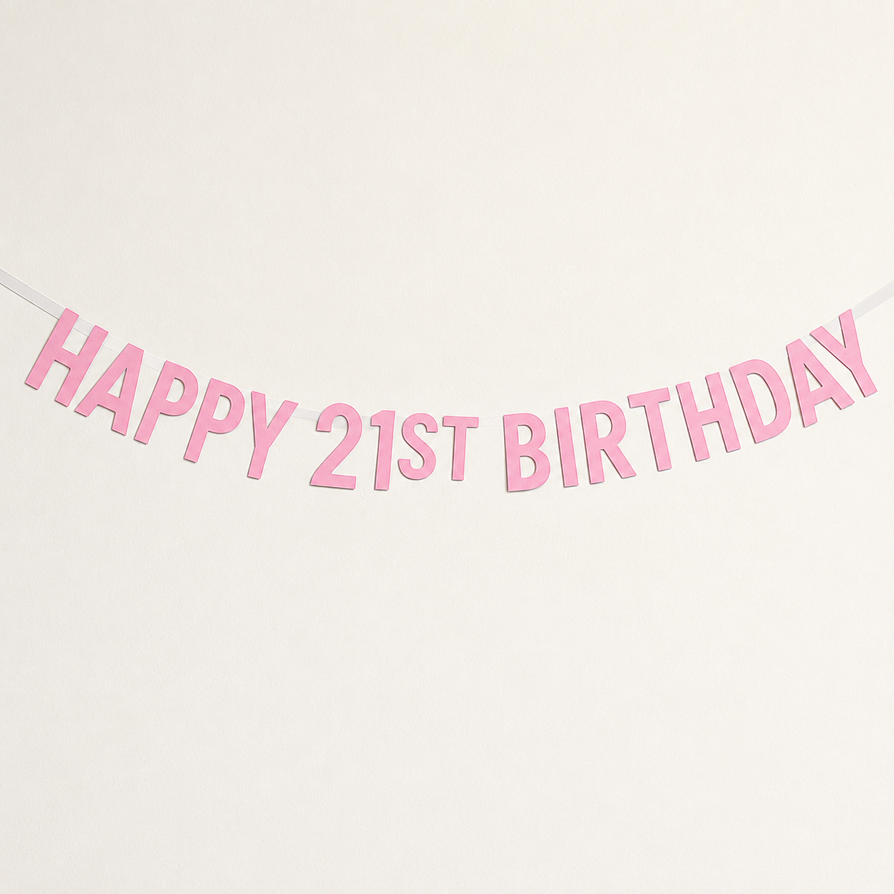 A pink 'HAPPY 21ST BIRTHDAY' Custom Made Personalised Banner Choose your Age