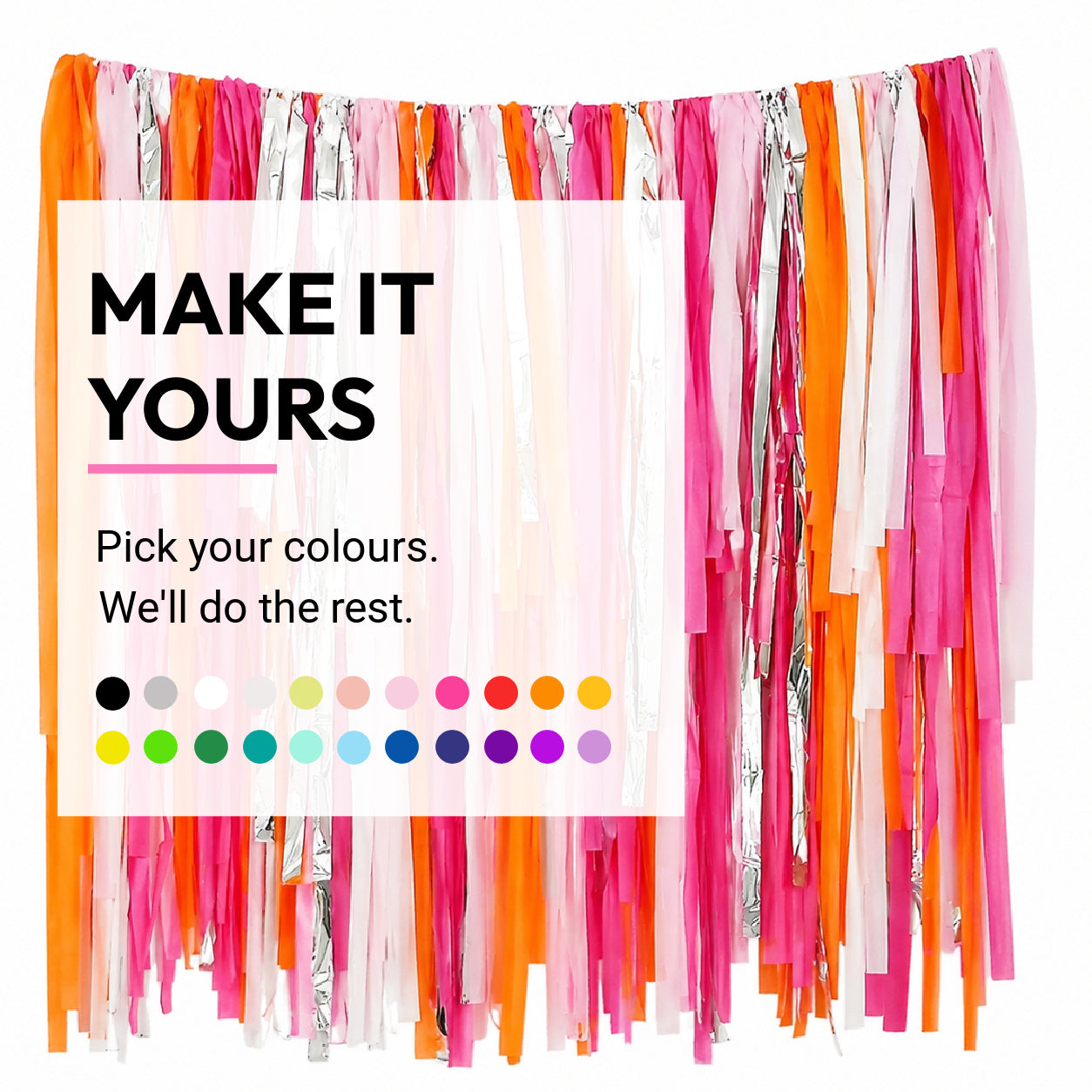 Custom Made Streamer Garland Fringe Backdrop
