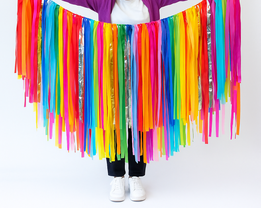 Rainbow Streamer Garland - Custom Made to order