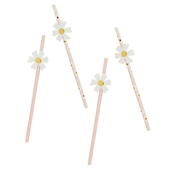 Daisy Paper Straws and Toppers