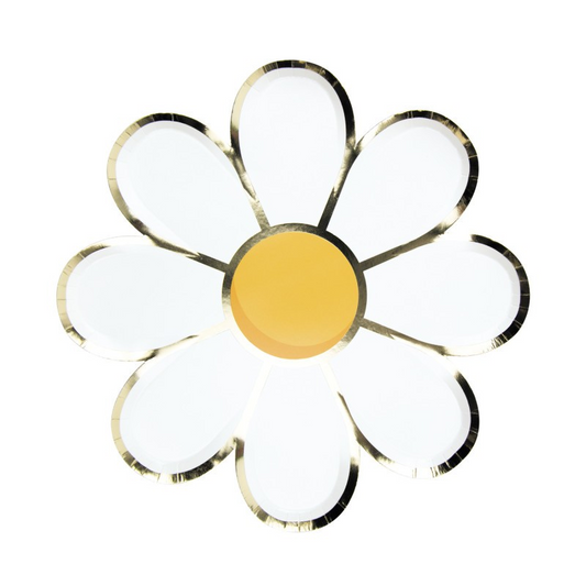 Daisy Shaped Party Plates for hippy party or festival theme.