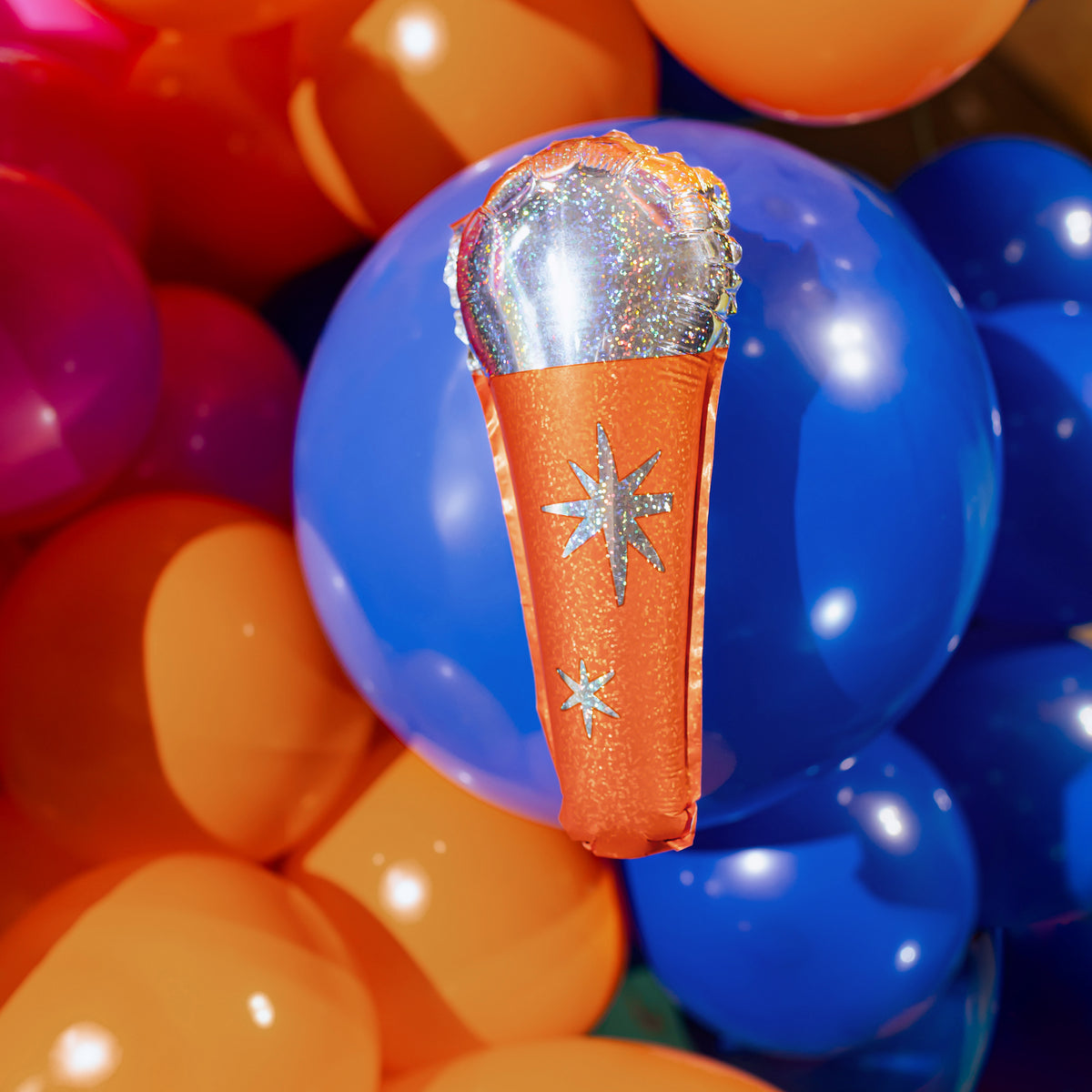 Holographic Microphone Foil Balloons – 3 Pack