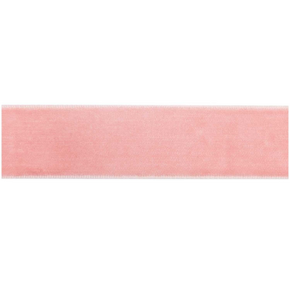 Soft pink velvet ribbon 25mm wide for bows and gift wrapping