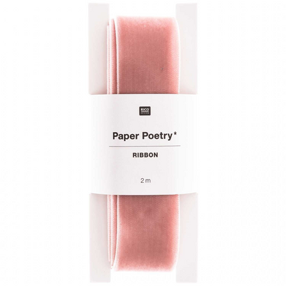 Soft pink velvet ribbon 25mm wide for bows and gift wrapping