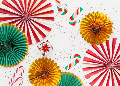 Fan Rosettes – Showtime | Paper Party Decorations (Pack of 3)