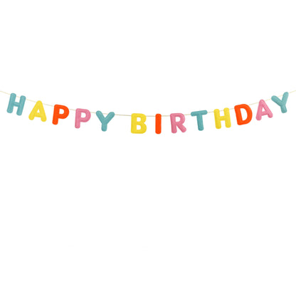 Large Felt Happy Birthday Banner | Rainbow Reusable Decoration