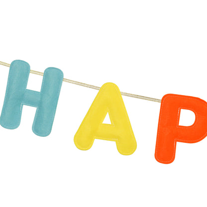 Large Felt Happy Birthday Banner | Rainbow Reusable Decoration