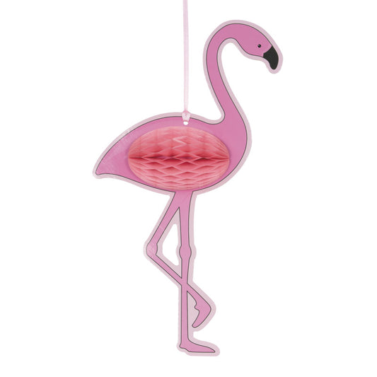 PInk Flamingo Hanging Party Decoration with Honeycomb ball wings