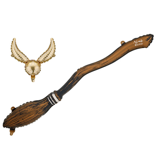 Harry Potter Nimbus 2000 and Golden Snitch foil balloon set