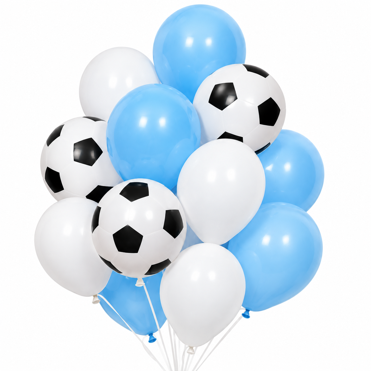 Claret and light blue football balloon mix