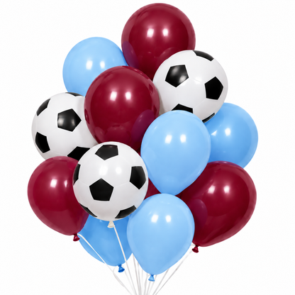 Claret and Blue football party balloons